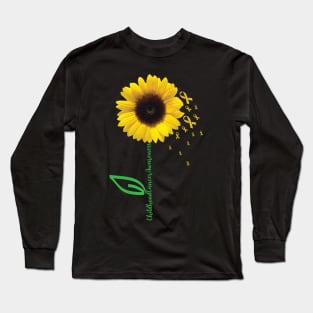 Childhood Cancer Awareness Sunflower Long Sleeve T-Shirt